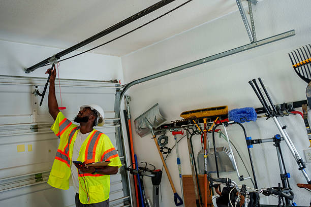 Professional Garage Door Installation technician working in Midland Park, NJ
